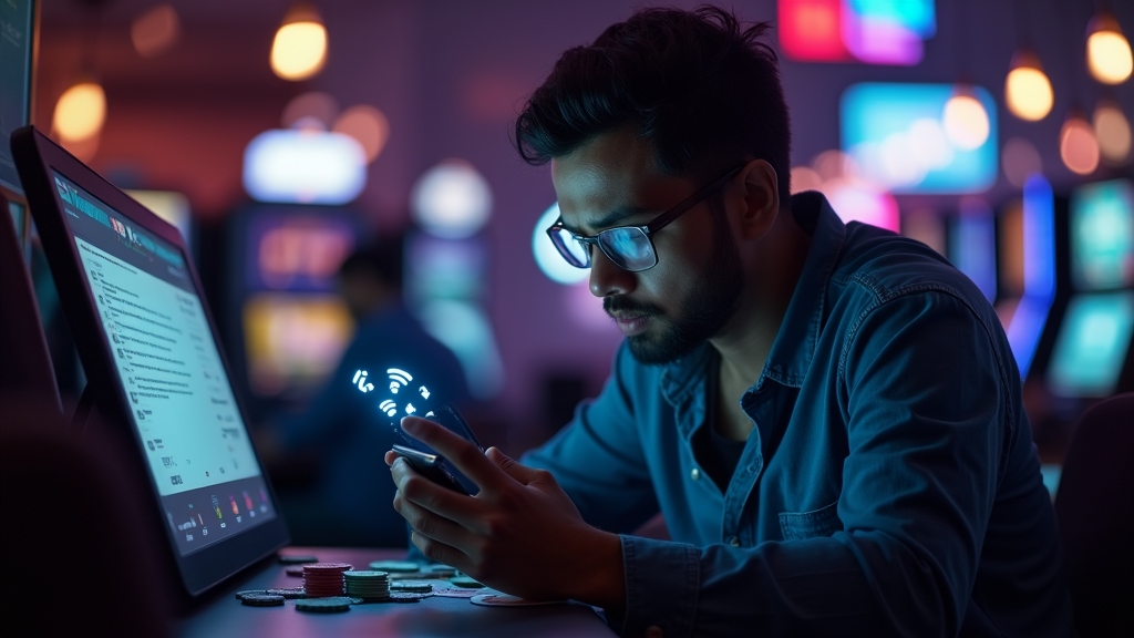 Usuário verificando erro de download no celular